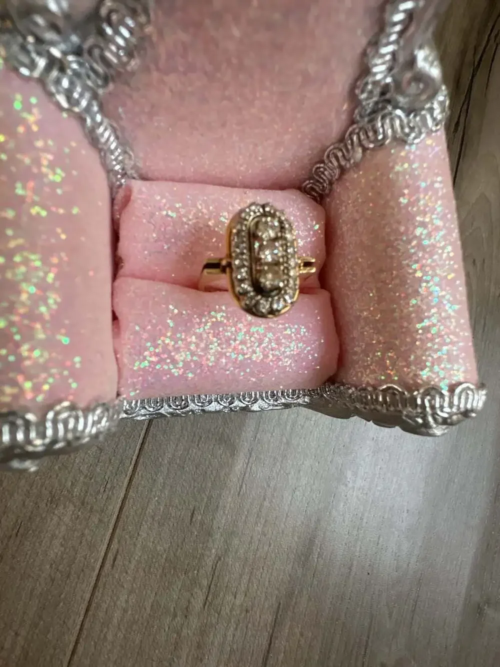Vintage Art Deco Style North-to-South Diamond Cluster Cocktail Ring in 14K Yello